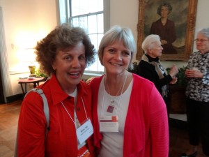 Our Reunion Co-Chairs, Alice Watson Houston and Mimi Kenower Dyer, “shadowed and shared” as the class ahead of us, ’58, enjoyed their 55th reunion, May 24-26. As guests of the class of ’58, we wore their red hats and ribbons. But we are Ever Green to our corps! And to our core!