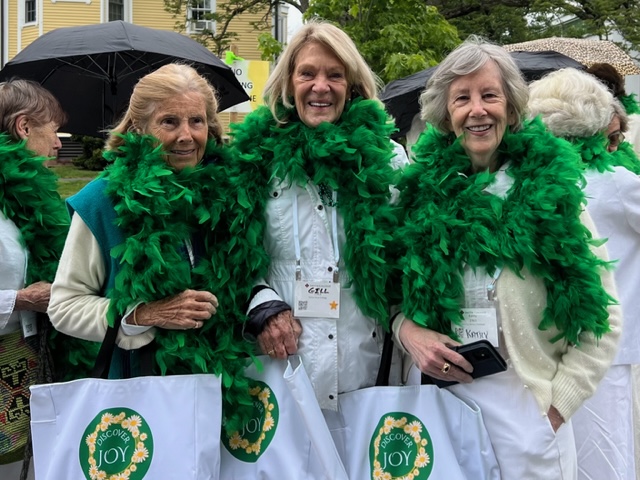 Green feather boas for 60th reunion